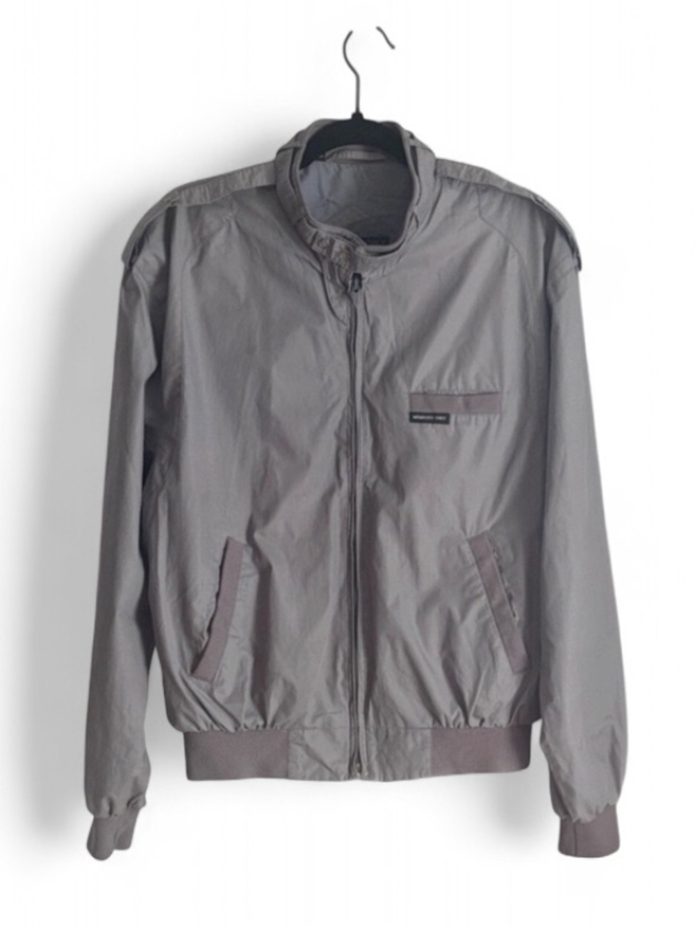 Members Only Jacket Classic 80s Iconic Vintage Racer Bomber Jacket in Gray Sz 42